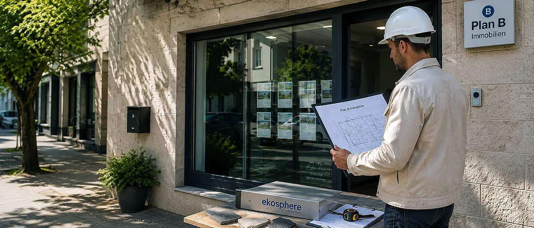 Platzhalterbild: Bau- und Sanierungsunterlagen mit technischer Prüfung und Umsetzungsplanung.