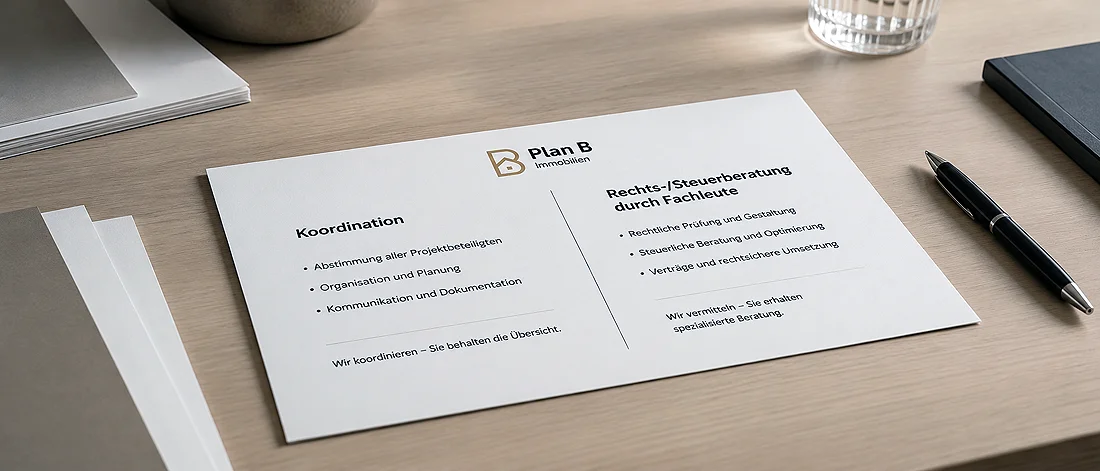 Platzhalterbild: Übersicht zu klaren Grenzen zwischen Koordination, Rechtsberatung und Steuerberatung.